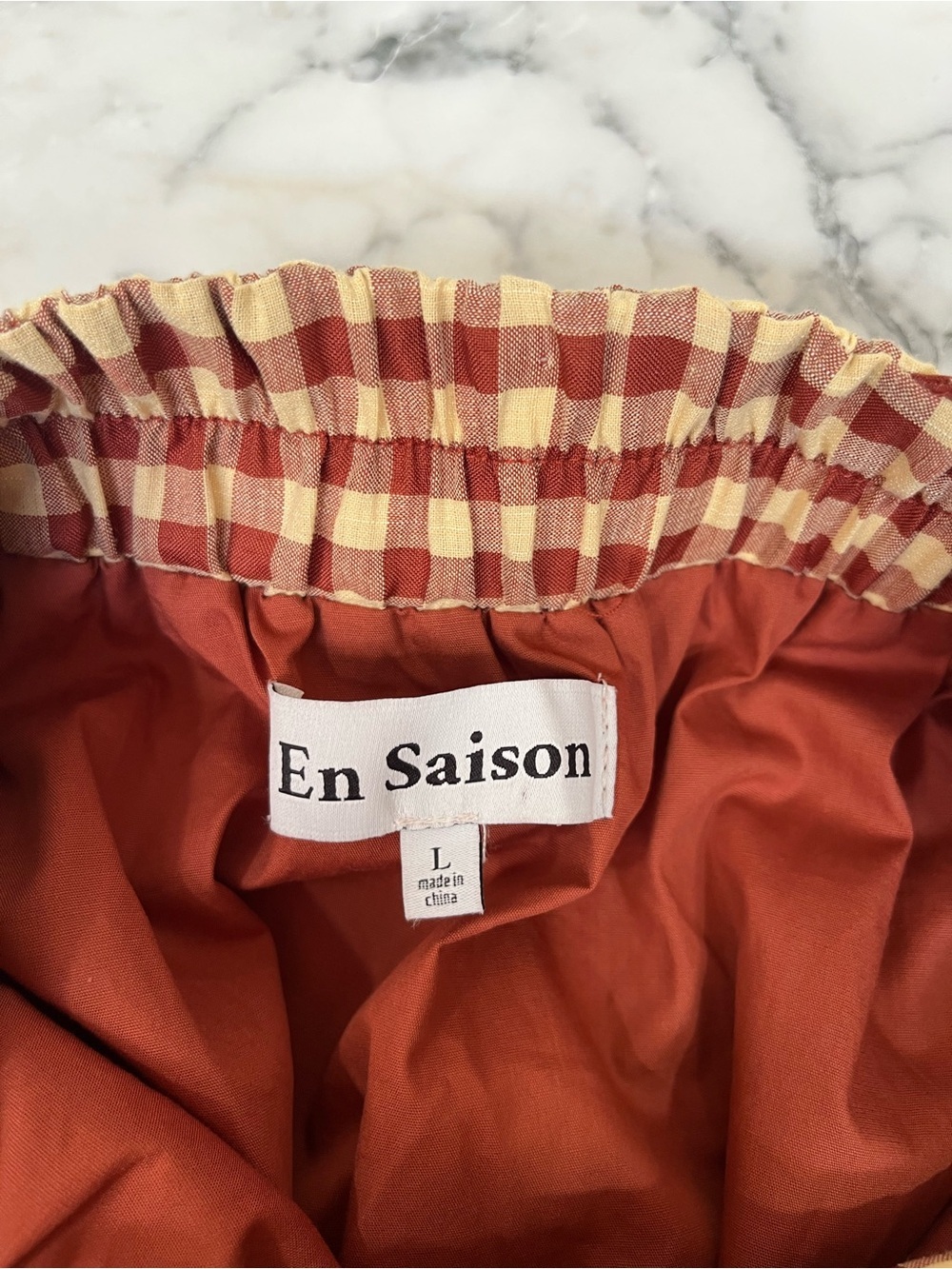 En Saison Women's Juni Round-Neck Bubble-Sleeve Tie-Back Scalloped Midi Dress L - Picture 12 of 16